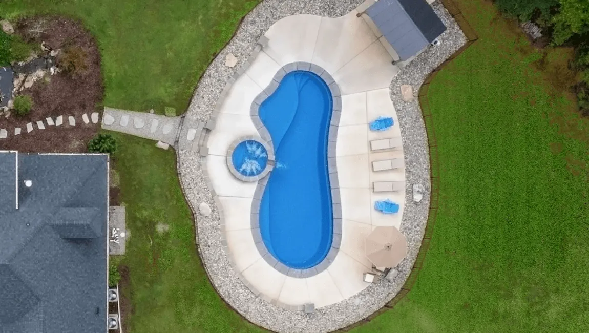 Custom fiberglass inground pool